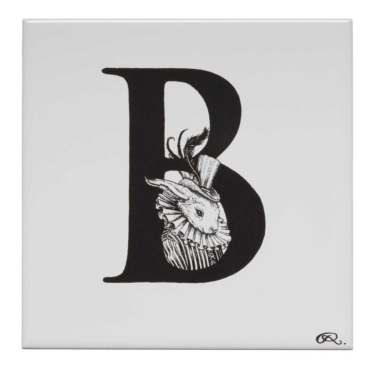 Rory Dobner B – Bling Bunny Alphabet Tile - Ceramic