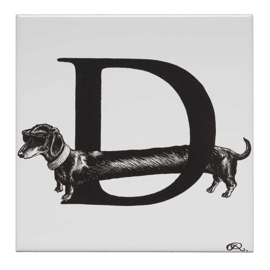 Rory Dobner D – Diamond Dog Alphabet Tile - Ceramic