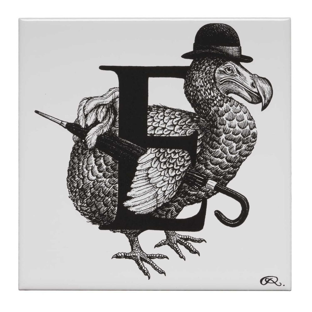 Rory Dobner E – Extinct Eccentric Alphabet Tile - Ceramic