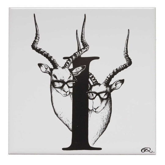 Rory Dobner I – Intellectual Identical Impalas Alphabet Tile - Ceramic