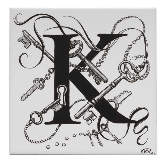 Rory Dobner K – Keyhole Chaos Alphabet Tile - Ceramic