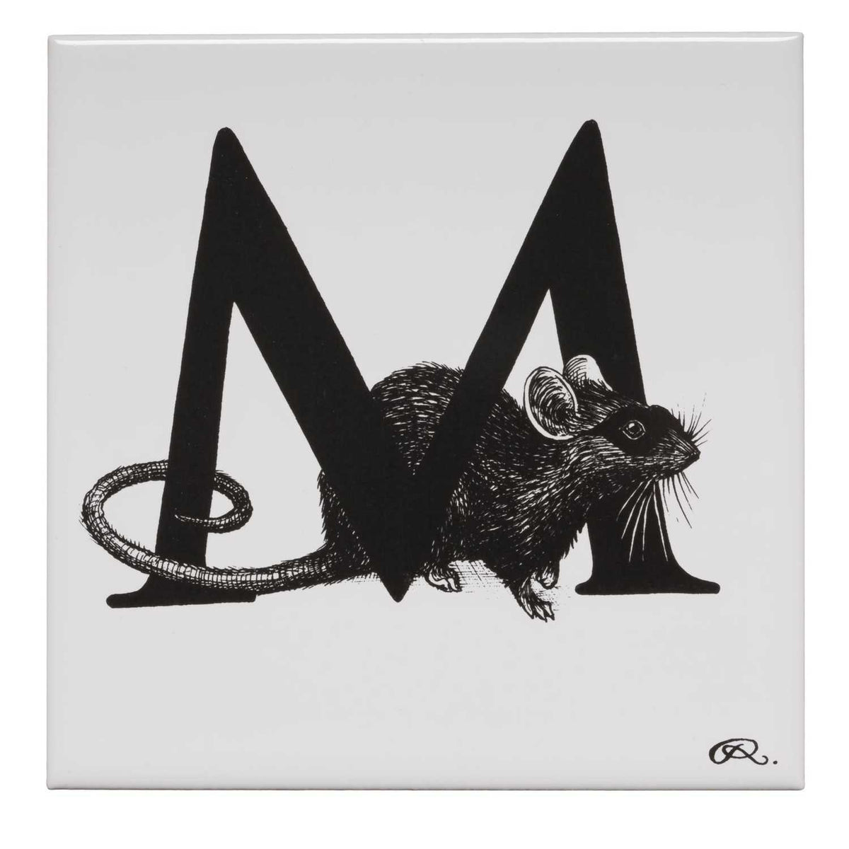 Rory Dobner M – Masked Mousie Alphabet Tile - Ceramic