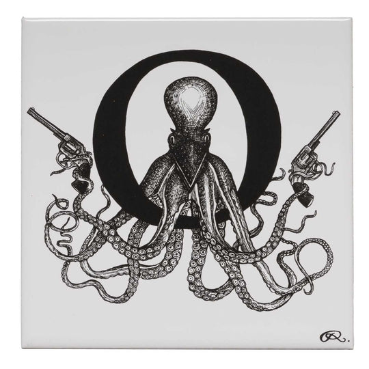Rory Dobner O – Outlaw Octopus Alphabet Tile - Ceramic