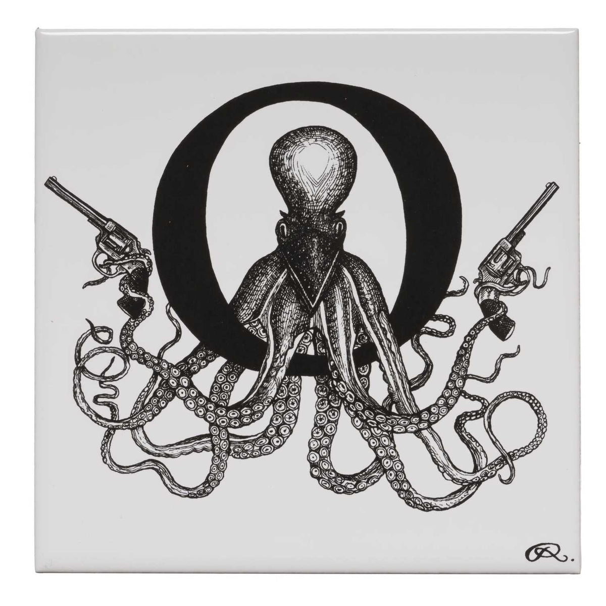 Rory Dobner O – Outlaw Octopus Alphabet Tile - Ceramic