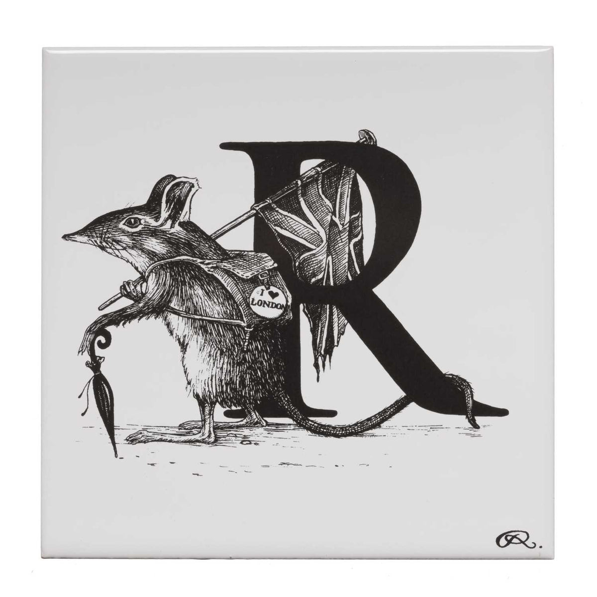 Rory Dobner R – Ratrace Alphabet Tile - Ceramic