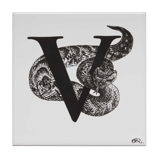 Rory Dobner V – Vandalised Viper Alphabet Tile - Ceramic