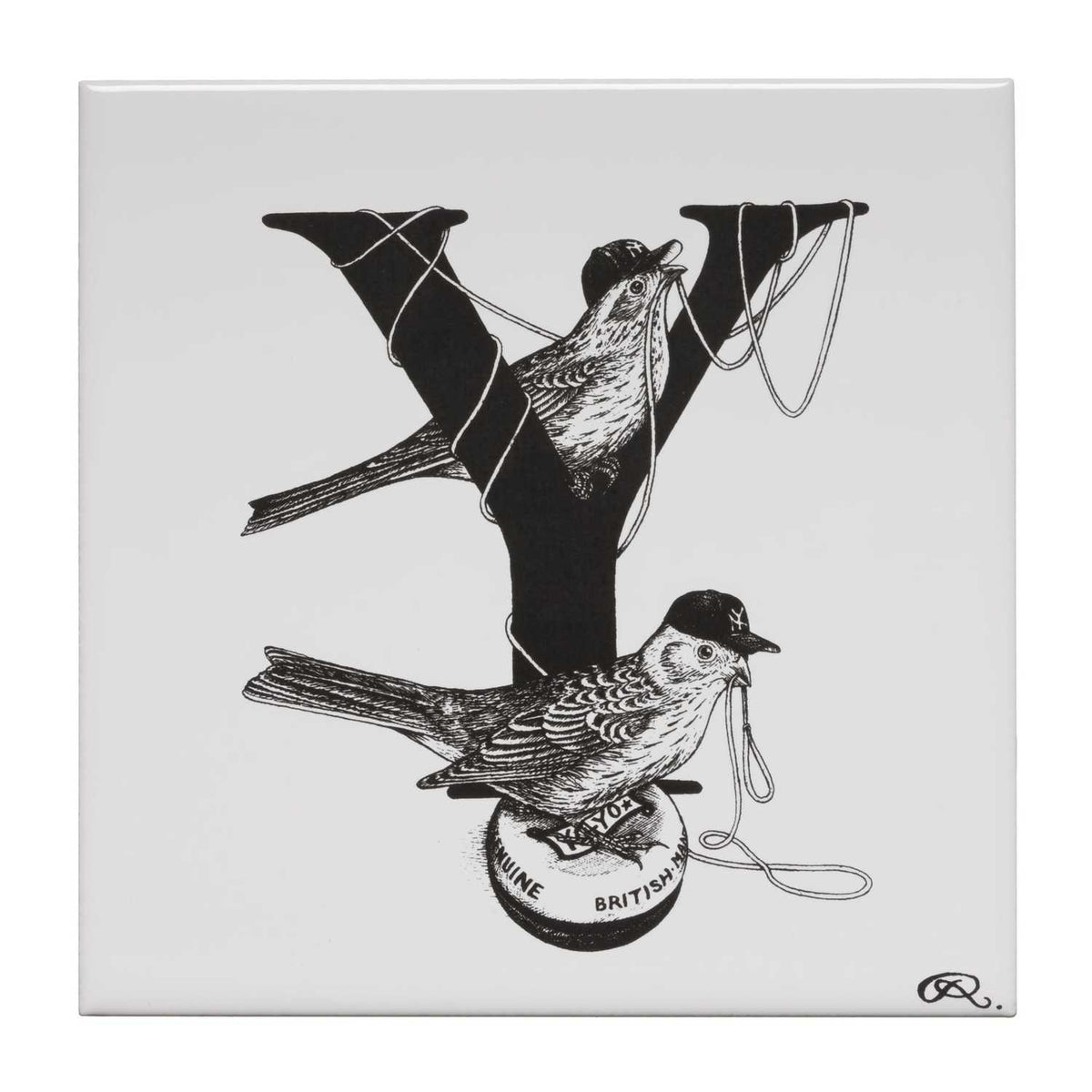 Rory Dobner Y – Yo Yo Yankee Yellowtail Alphabet Tile - Ceramic