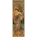 Alphonse Mucha Evening Reverie (Left Hand) 3-Tile Set on County White