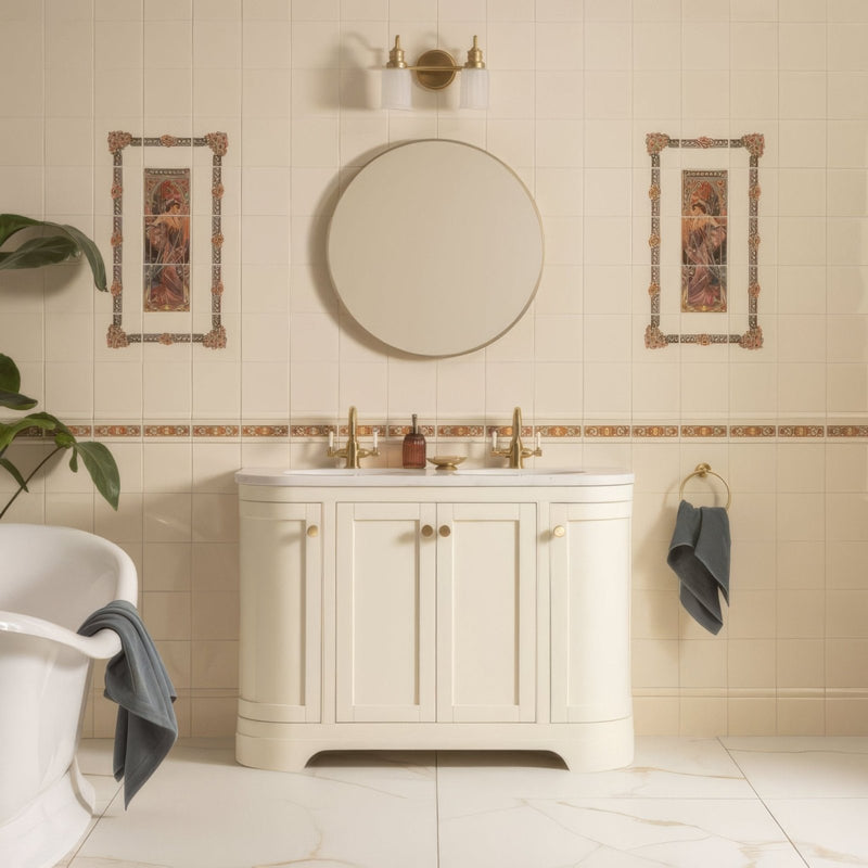 Alphonse Mucha Evening Reverie 3-Tile Panel