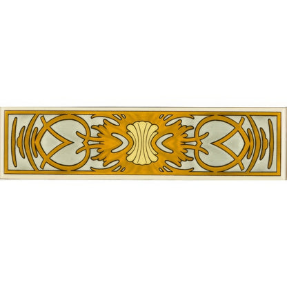 Alphonse Mucha Evening Reverie Quarter Tile on County White