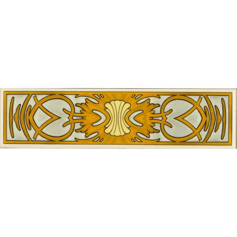 Alphonse Mucha Evening Reverie Quarter Tile on County White