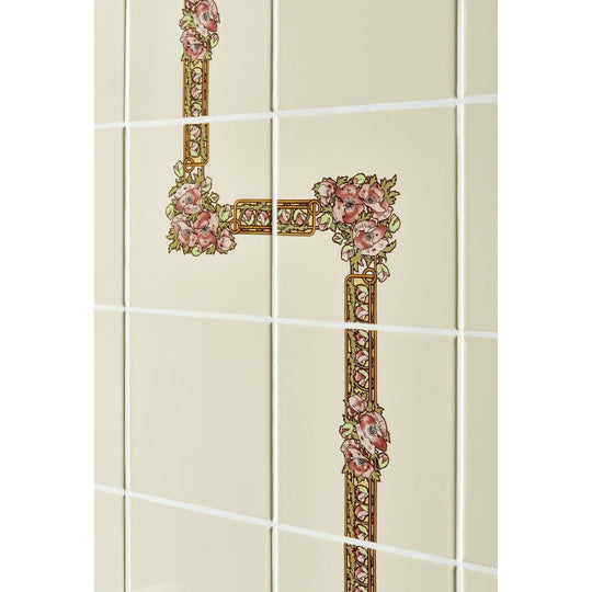 Alphonse Mucha Nocturnal Slumber Corner Tile on County White - alternate view