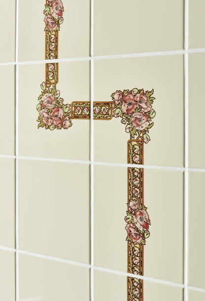 Alphonse Mucha Nocturnal Slumber Corner Tile on County White