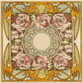 Alphonse Mucha Nocturnal Slumber Single Floral Tile on County White