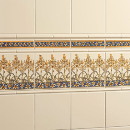 Alphonse Mucha Orchid On County White