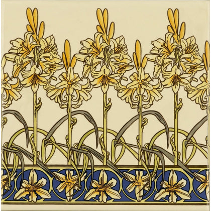 Alphonse Mucha Orchid On County White