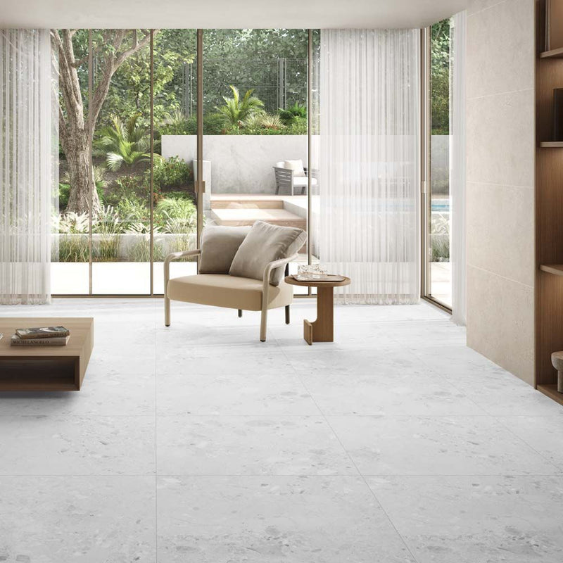Amaya Terrazzo White Matt 90 x 90cm