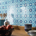 Andalucia bodegas 20 x 20 patterned tile with blue and white ceramic geometric designs for decorative use