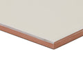 Andalucia cream glazed tile 20cm rectangular beige tile with terracotta edge and thin silver strip along corner