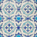 Andalucia Morena 20 x 20 patterned tile featuring blue and turquoise ceramic with intricate floral and geometric designs