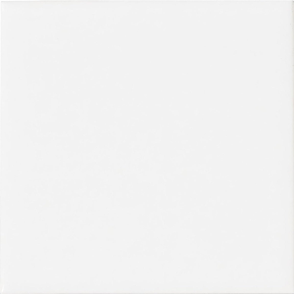 A plain white smooth-surfaced square panel of andalucia white glazed tile for wall or floor use