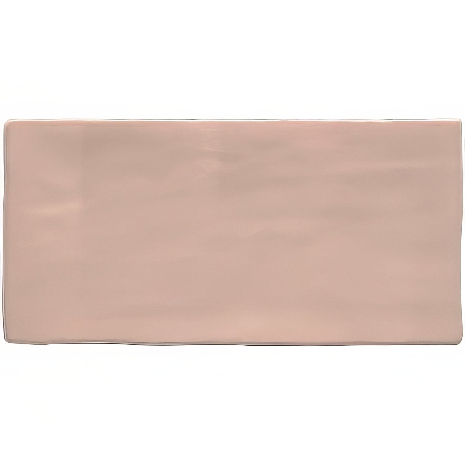 Anemone brick wall tile 20x10cm is a rectangular matte blush pink ceramic tile with subtle surface texture