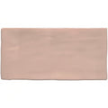 Anemone brick wall tile 20x10cm is a rectangular matte blush pink ceramic tile with subtle surface texture
