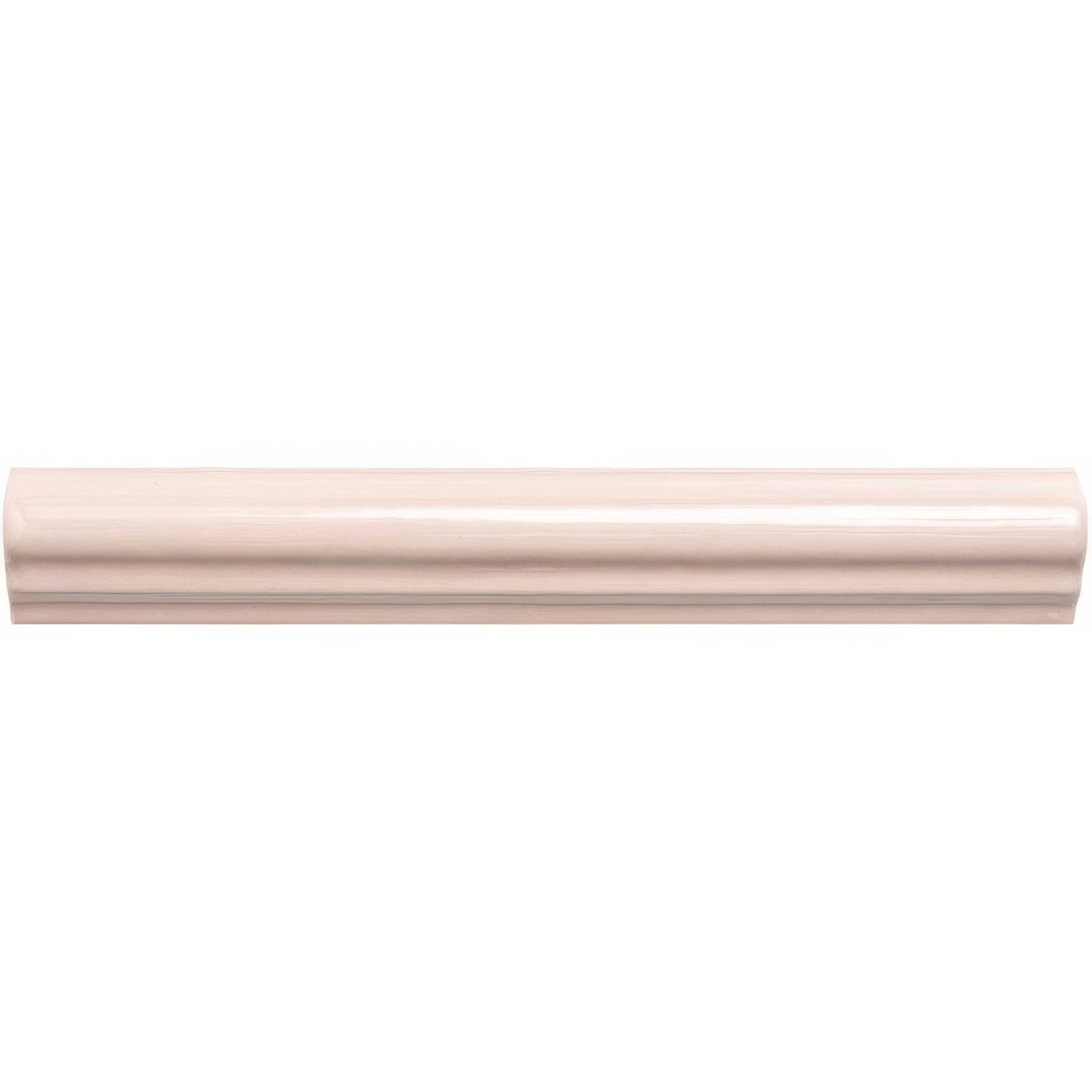 A sleek matte-finished beige ceramic baseboard with a smooth curved profile from anemone ogee moulding collection