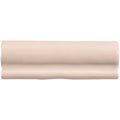 Beige ceramic tile anemone torus moulding with smooth glossy finish and subtle wavy ridges along its length