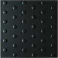 Anthracite tactile blister quarry tile 400x400mm with black textured surface and raised circular bumps grid