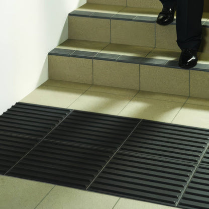 Anthracite Tactile Corduroy Quarry Tile 400x400mm