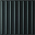 Anthracite tactile corduroy quarry tile 400x400mm with black textured wall panel and vertical ridges