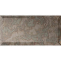 Rectangular antique mirror bevel tile with mottled beige gray and muted green tones for decorative use