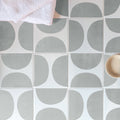 Arc floor pebble 15 x 15cm gray and white geometric patterned ceramic floor tiles ideal for indoor flooring