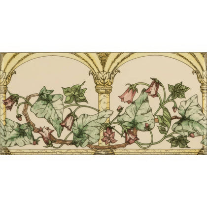 Arch And Ivy Pink Classical Decorative Border on County White