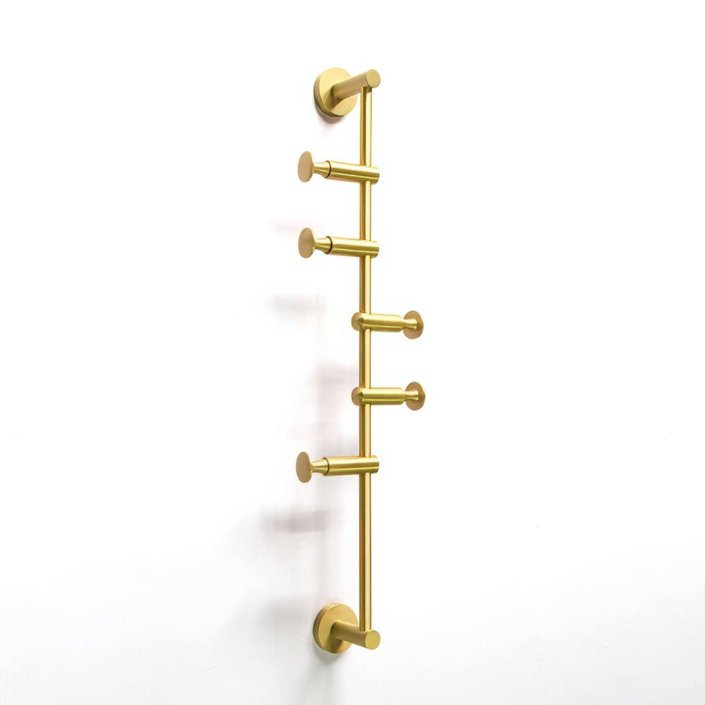 Archer Vertical Rail With 5 Hooks Satin Brass
