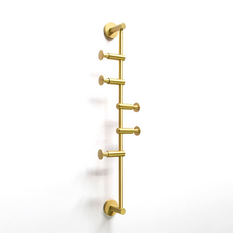 Archer Vertical Rail With 5 Hooks Satin Brass