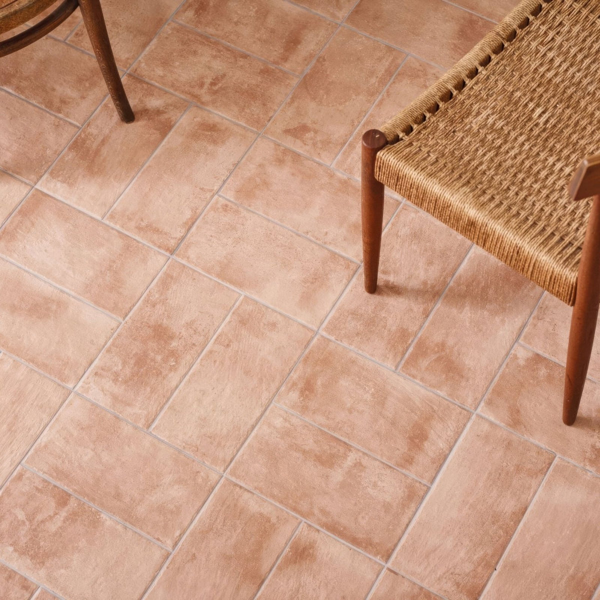 Arcilla rectangle terracotta effect tile featuring terracotta-colored rectangular tiles with a matte textured finish