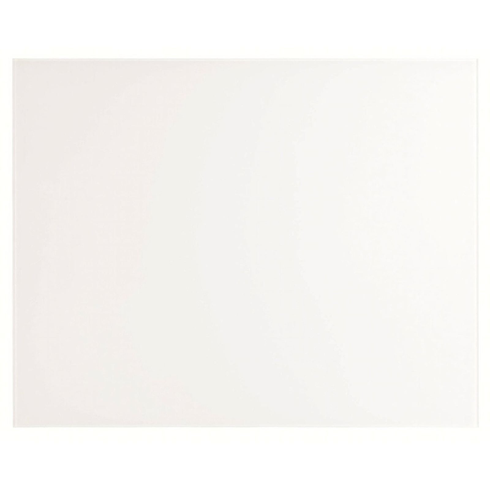A sleek minimalist white rectangular arctic 750x600 splashback panel with a smooth glossy finish