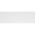 A minimalist white arctic clear glass rectangular panel with a smooth matte finish measuring 300 by 100mm