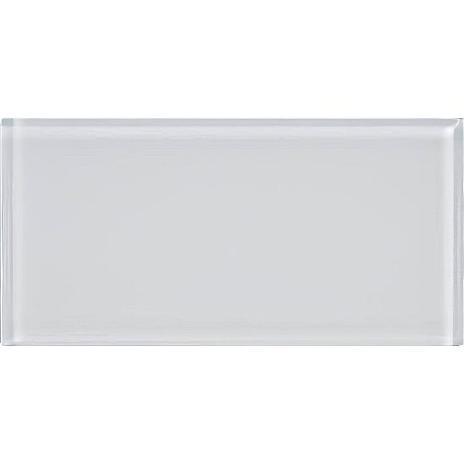 Arctic clear glass brick featuring clear glass subway tile with smooth glossy finish for modern wall designs