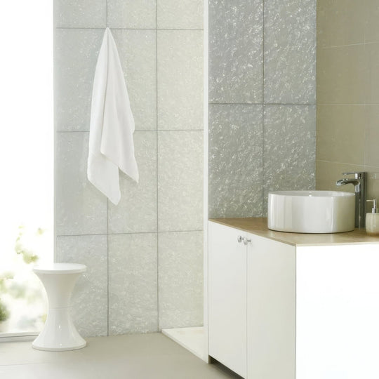 Arctic Crushed Pearl Decorative Glass Wall Tile - alternate view