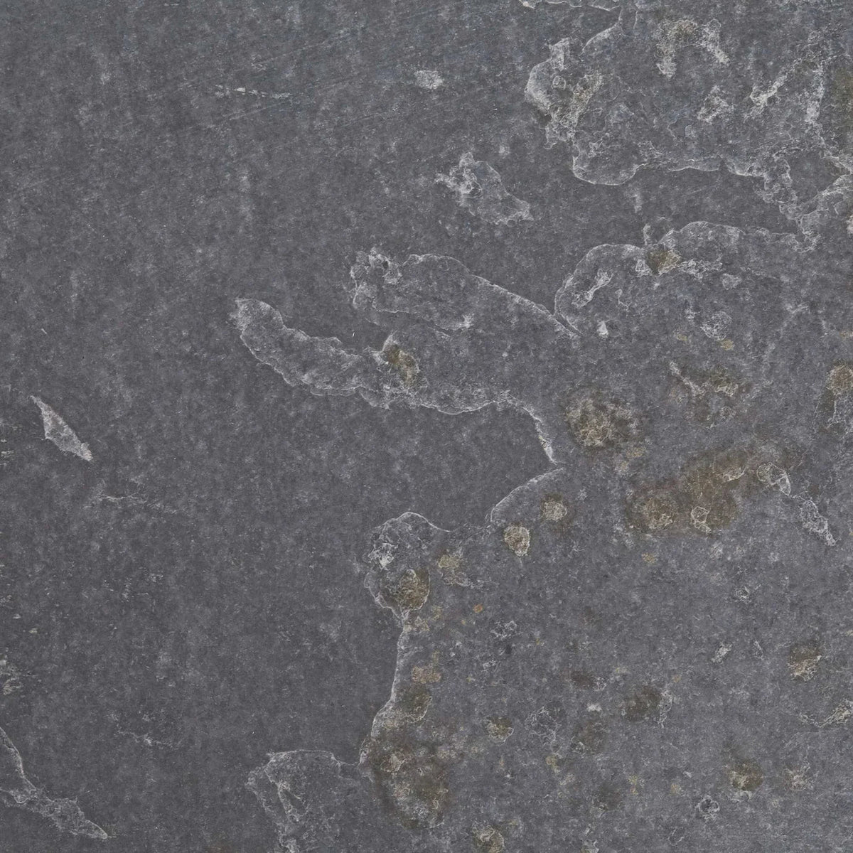 Dark gray ardosia diamond sawn edge stone tile 60 x 60cm with rough textured surface and subtle white and brown veining