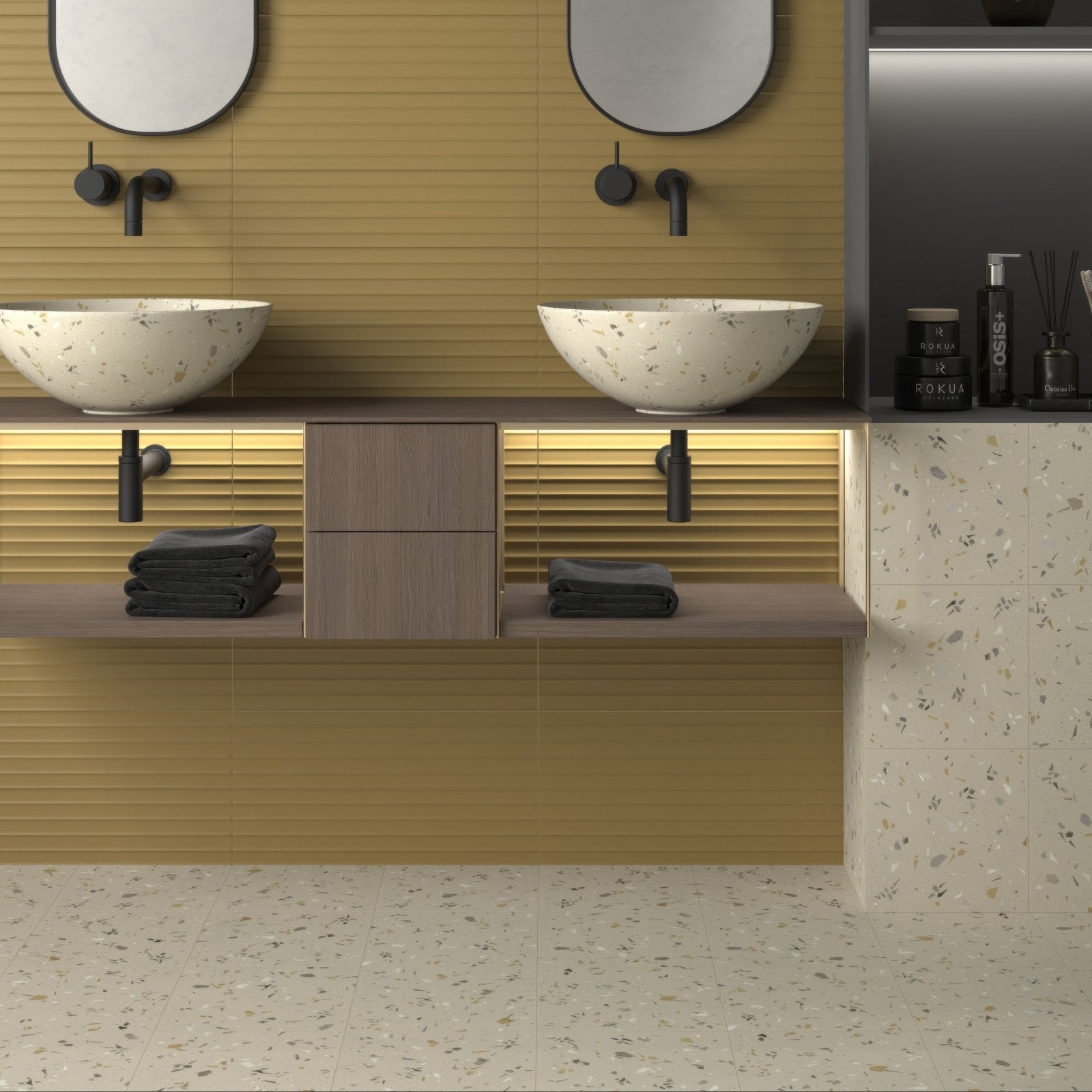 Arena Fragment 20x20cm beige terrazzo-effect tile