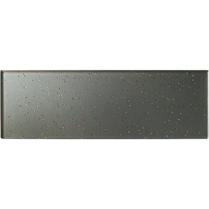 Dark gray argent sparkling effect glass tile with speckled textured surface and small embedded metallic flecks