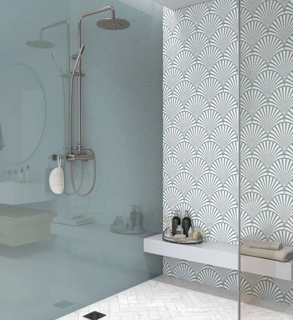 Art Deco Decorative Fan Shower Panel