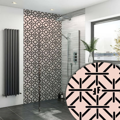 Art Deco Fashion Pink Black Shower Panel