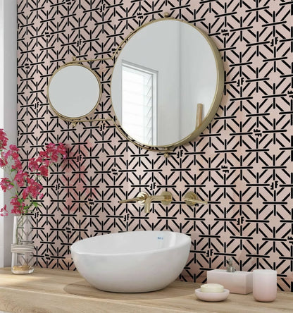 Art Deco Fashion Pink Black Shower Panel