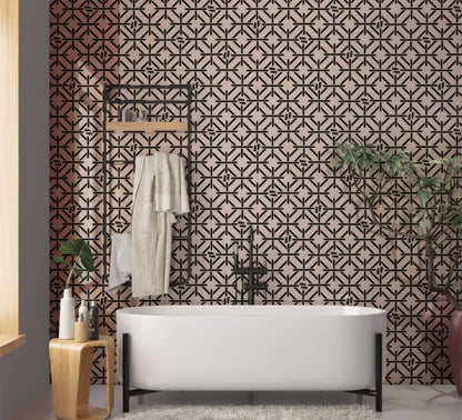 Art Deco Fashion Pink Black Shower Panel