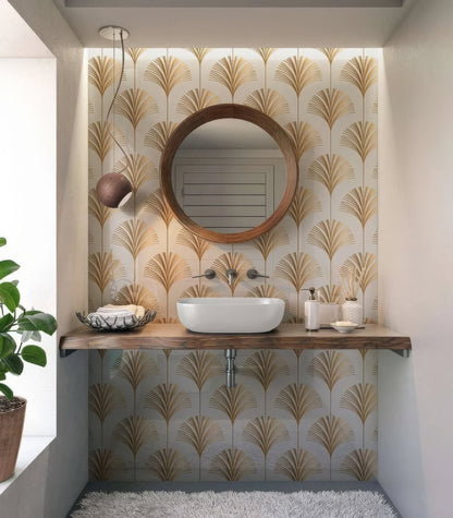 Art Deco Palm Martini Shower Panel